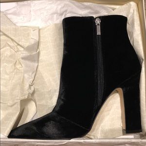 Marc Fisher Black Velvet Ankle Boots